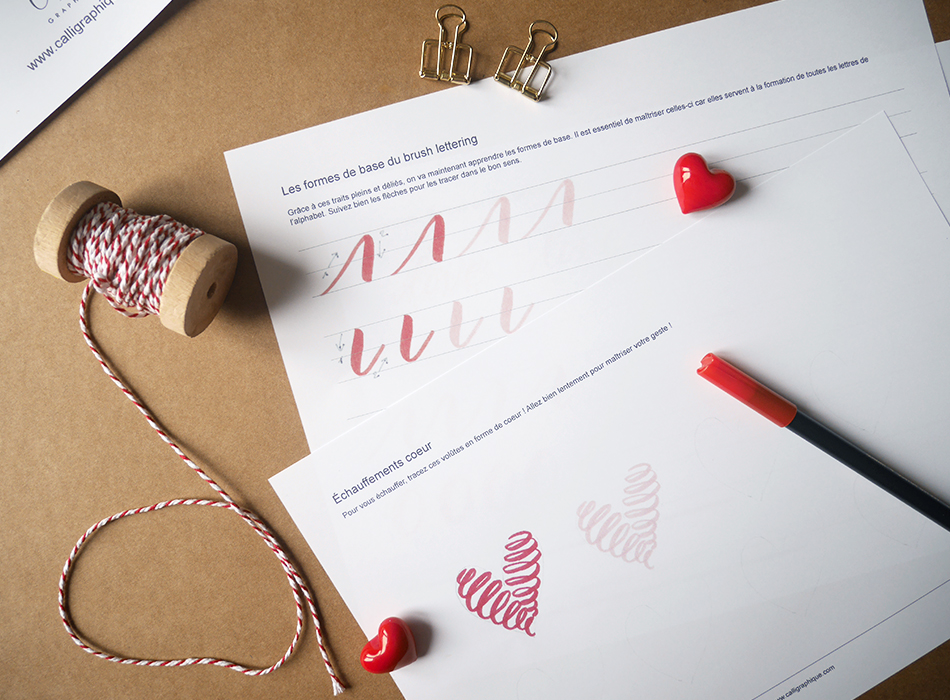 livret d'initiation au brush lettering love letter Saint-Valentin - Calligraphique