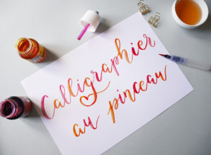 calligraphie au pinceau waterbrush lettering - calligraphique