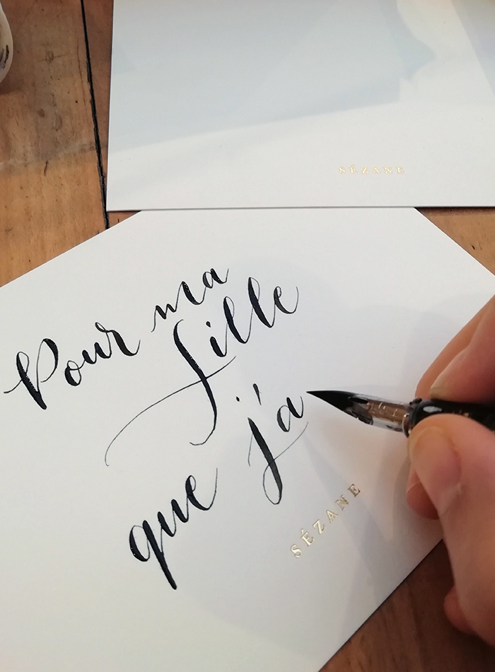 Carte calligraphie Bon marché Sézane